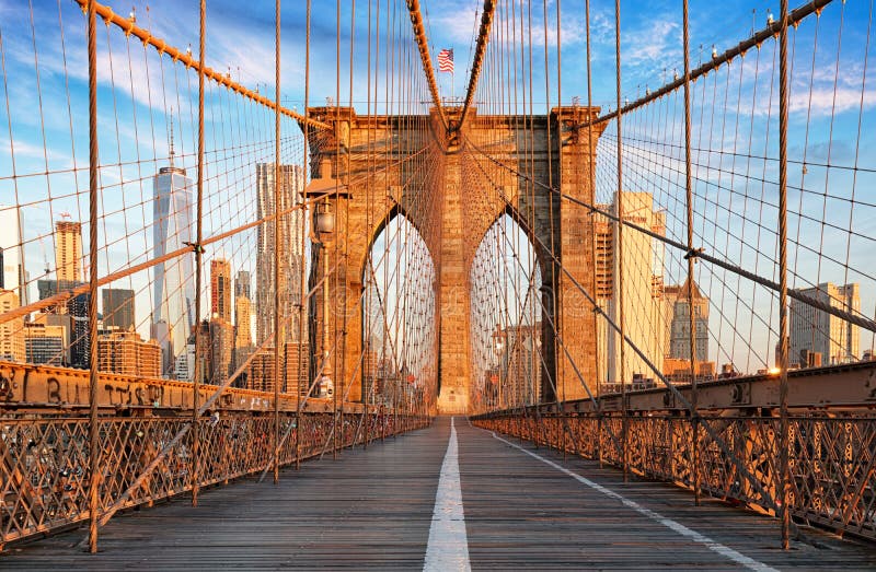 Brooklyn bro, New York City, inget fotografering för bildbyråer Brooklyn bro, New York City, inget fotografering för bildbyråer