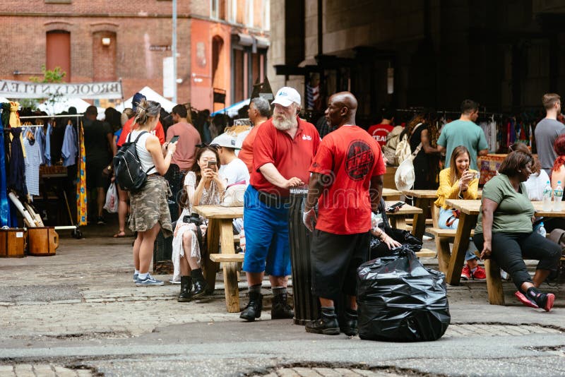 Brooklyn Flea Market in DUMBO in New York stock image Brooklyn Flea Market in DUMBO in New York stock image