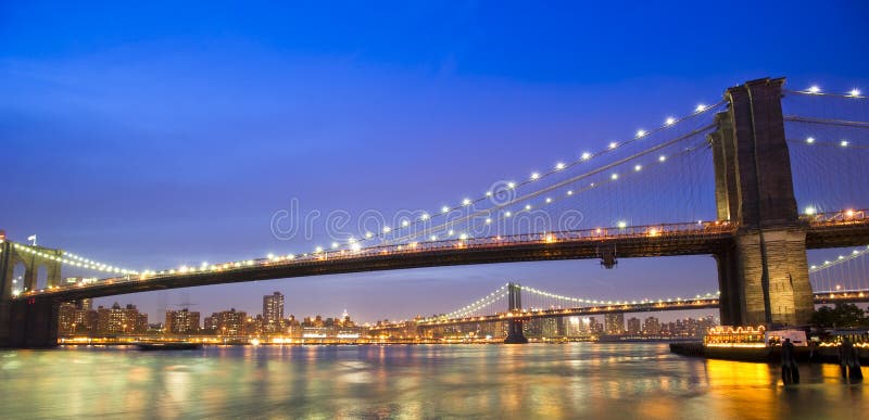 Brooklyn and Manhattan Bridges Stock Image - Image of east, city: 18758203