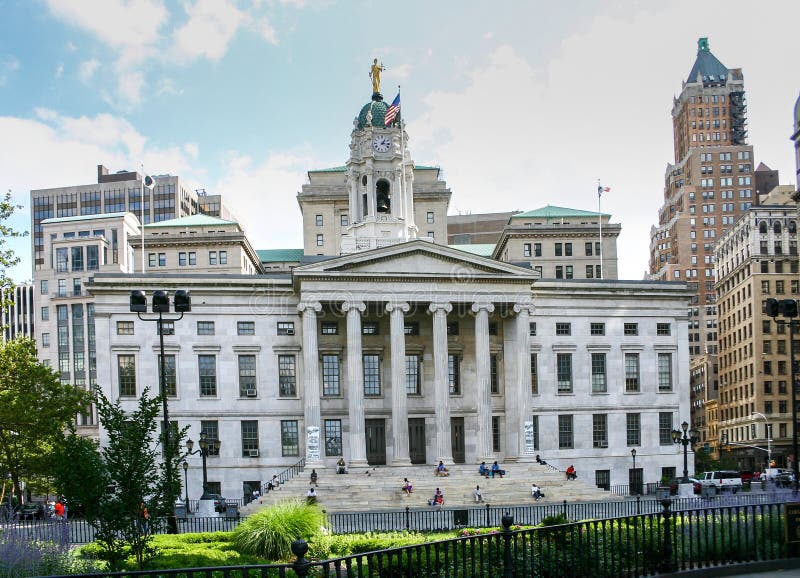 View of the historic Brooklyn Borough Hall. Designed by architects Calvin Pollard and Gamaliel