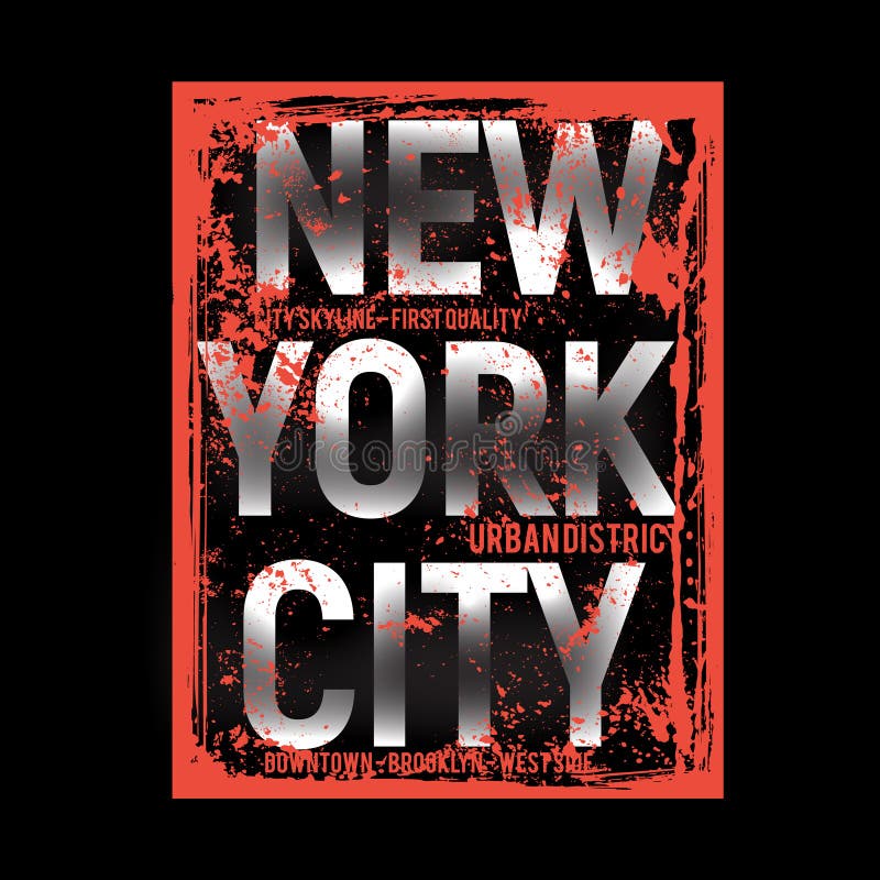 New York Brooklyn Typography T Shirt Vector Illustration Stock Vector