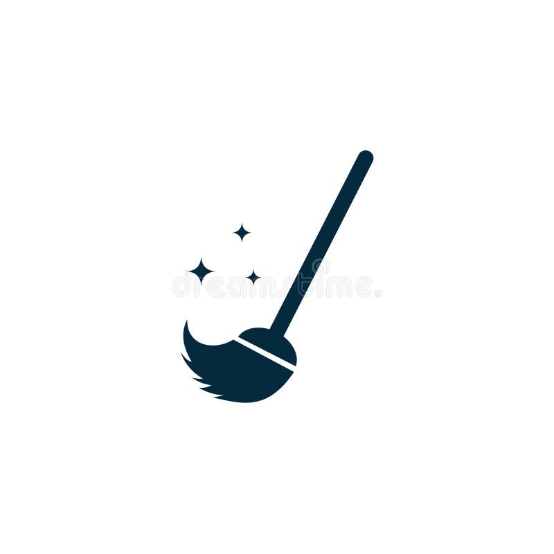 Broom Logo Design Icon Vector Template Stock Vector Illustration of