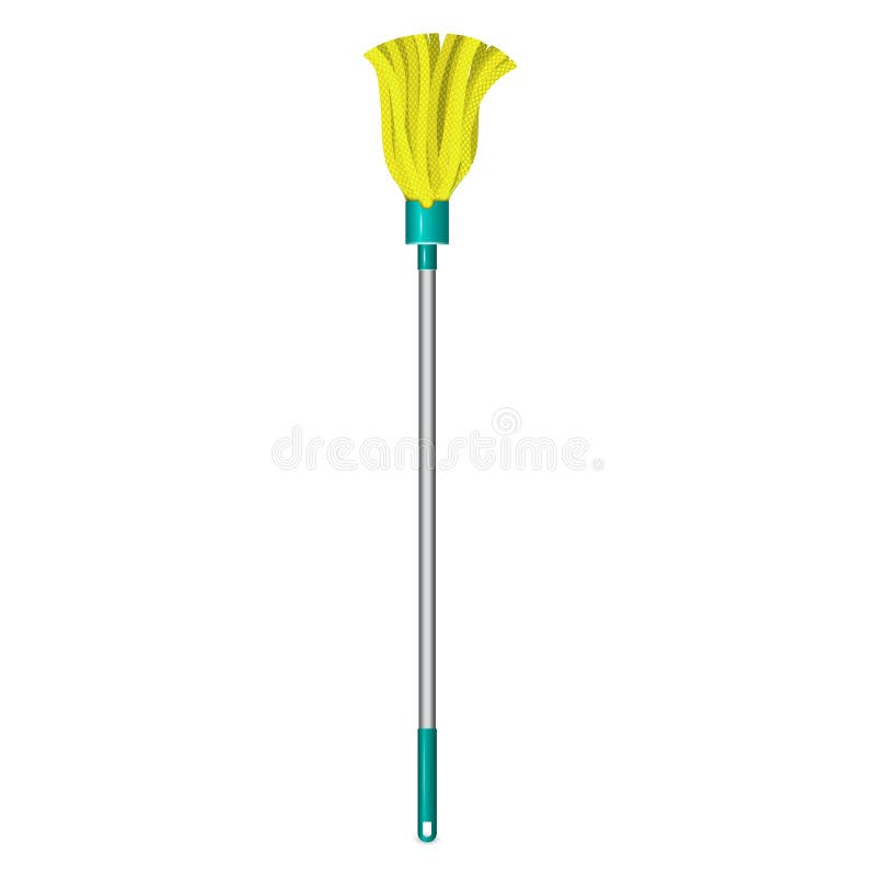 Broom Mop Icon, Realistic Style Stock Vector Illustration of cleanser