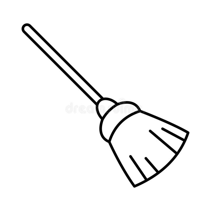 Broom Outline with Fill Color Vector Icon Which Can Easily Modify or ...