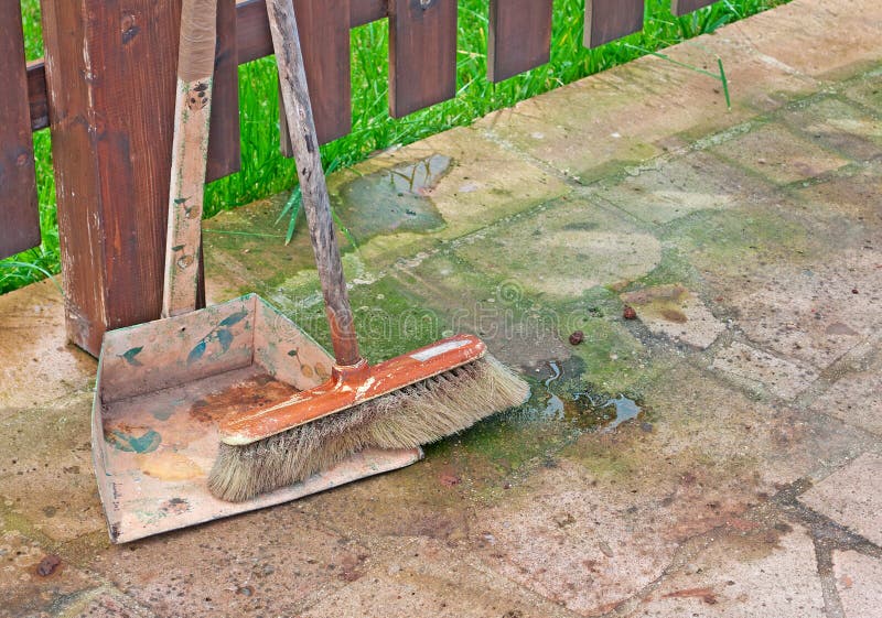 Broom and scoop royalty free stock photo