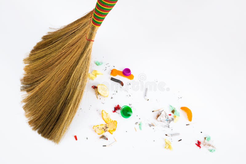 Broom Sweeping Various Debris Stock Image Image of dirty, neat 15809487