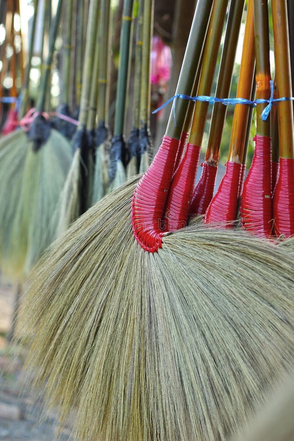 Brooms for Sale in the Market. Stock Photo Image of path, tidy 35332592