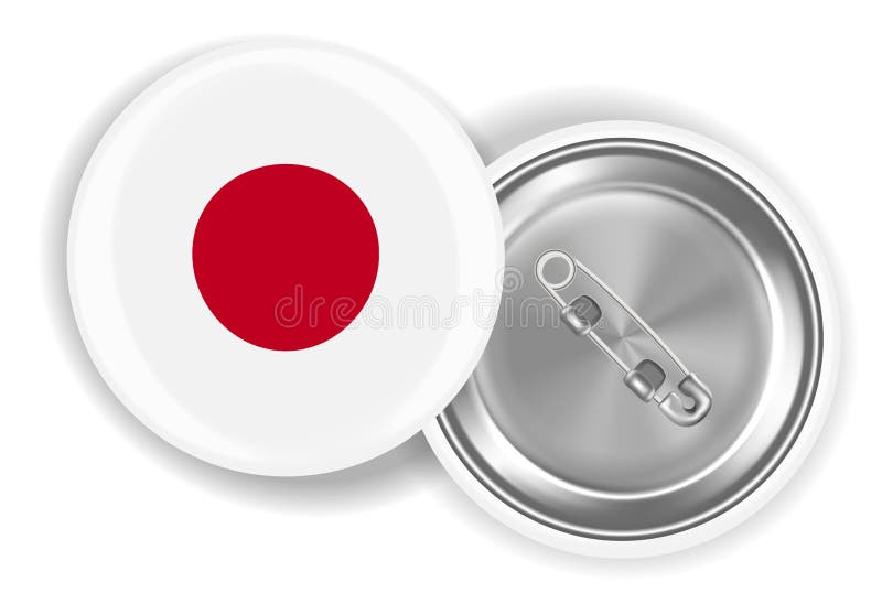 Broschenstiftfront und -rückseite Japan-Flagge runde lizenzfreie abbildung Broschenstiftfront und -rückseite Japan-Flagge runde lizenzfreie abbildung