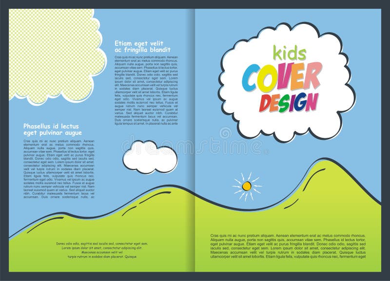 Broschyr - reklambladmalldesign för unge stock illustrationer Broschyr - reklambladmalldesign för unge stock illustrationer