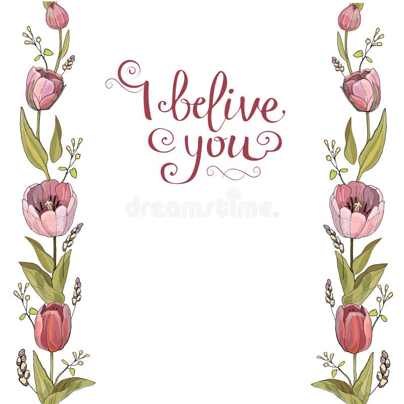 Brosse sans couture des fleurs de tulipe dedans illustration de vecteur Brosse sans couture des fleurs de tulipe dedans illustration de vecteur