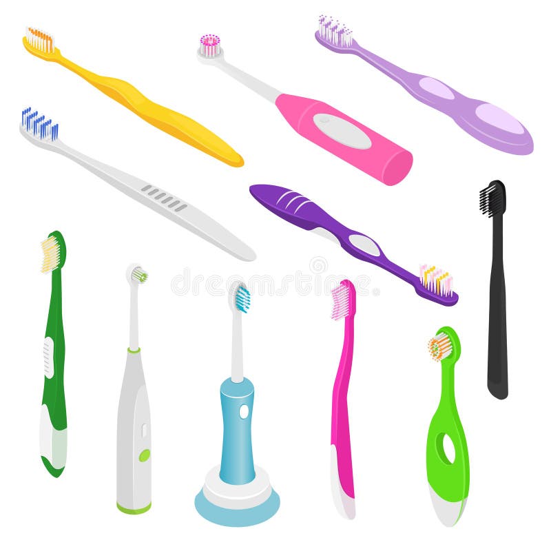 Brosse à dents dentaire d'hygiène de vecteur de Toothbrushe pour l'ensemble isométrique de brossage d'art dentaire d'illustration illustration stock Brosse à dents dentaire d'hygiène de vecteur de Toothbrushe pour l'ensemble isométrique de brossage d'art dentaire d'illustration illustration stock