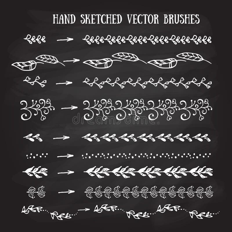 Brosses esquissées par main de vecteur illustration stock Brosses esquissées par main de vecteur illustration stock