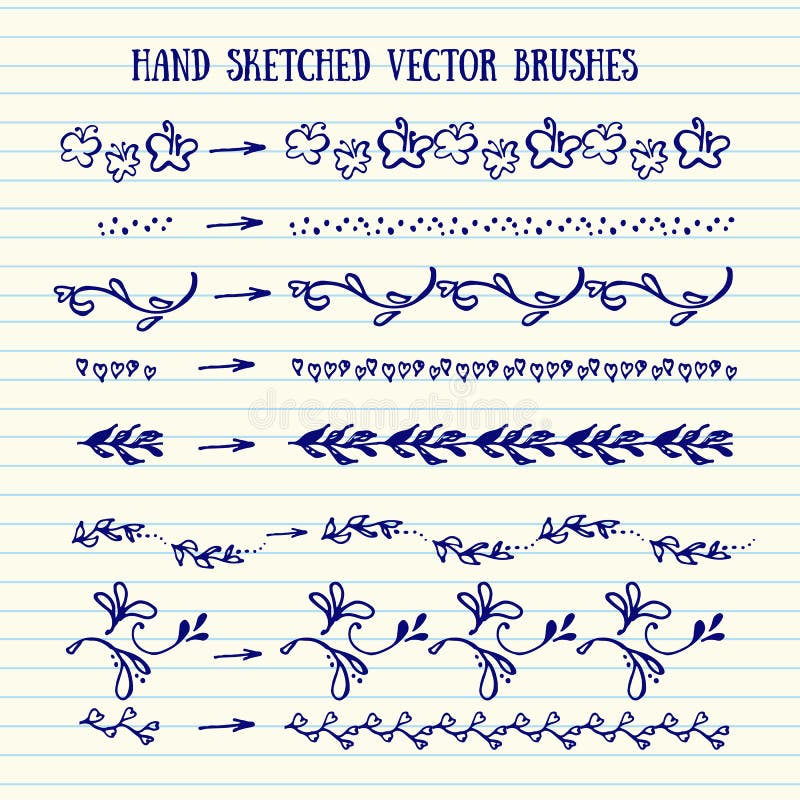 Brosses esquissées par main de vecteur illustration de vecteur Brosses esquissées par main de vecteur illustration de vecteur