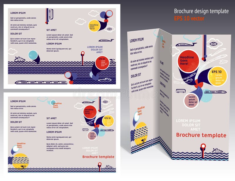 Broszurka, broszura fałdu 2 boczny układ. Editable projekta szablon ilustracji Broszurka, broszura fałdu 2 boczny układ. Editable projekta szablon ilustracji