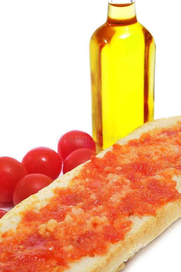 Brot Mit Der Tomate, Typisch Von Katalonien, Spanien Stockbild - Bild ...