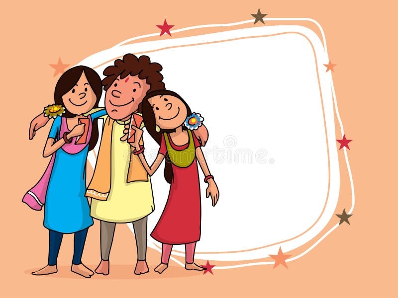 Brother and Sister for Raksha Bandhan Celebration. Stock Illustration -  Illustration of ceremony, affection: 57698851
