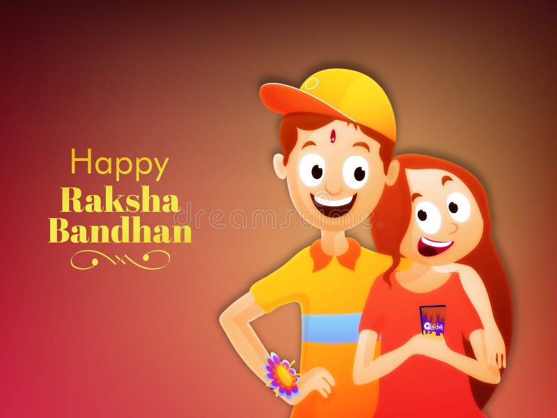 Brother and Sister for Raksha Bandhan. Stock Illustration - Illustration of  india, gift: 74920118