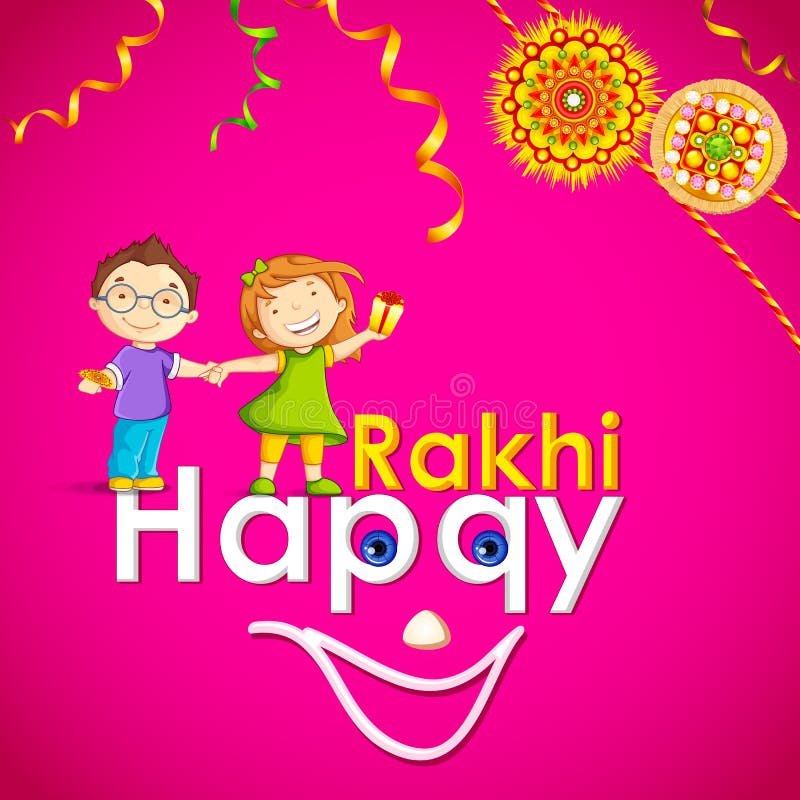 Brother and Sister in Raksha Bandhan vector illustration Brother and Sister in Raksha Bandhan vector illustration