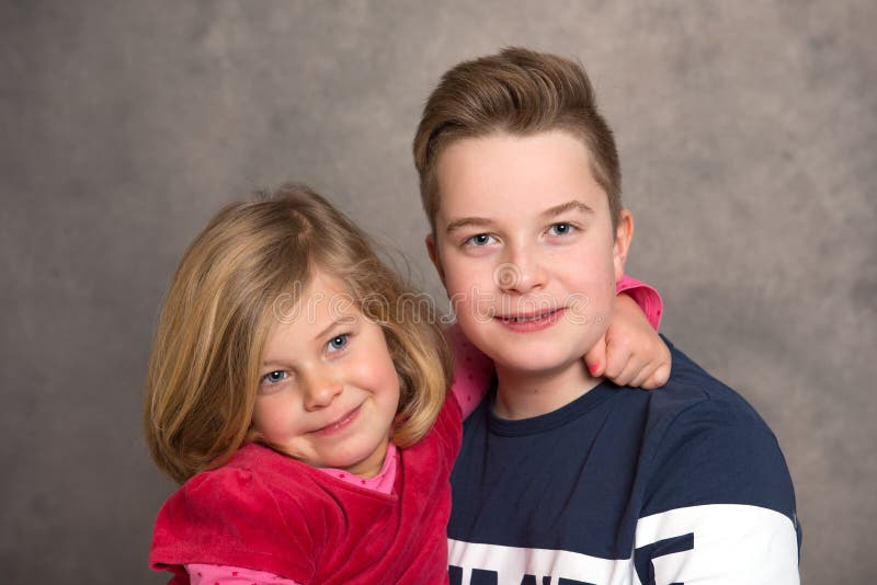 Brother and Sister Together Stock Photo - Image of cheerful,
