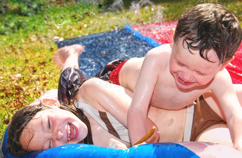 Brother and Sister in Waterplay