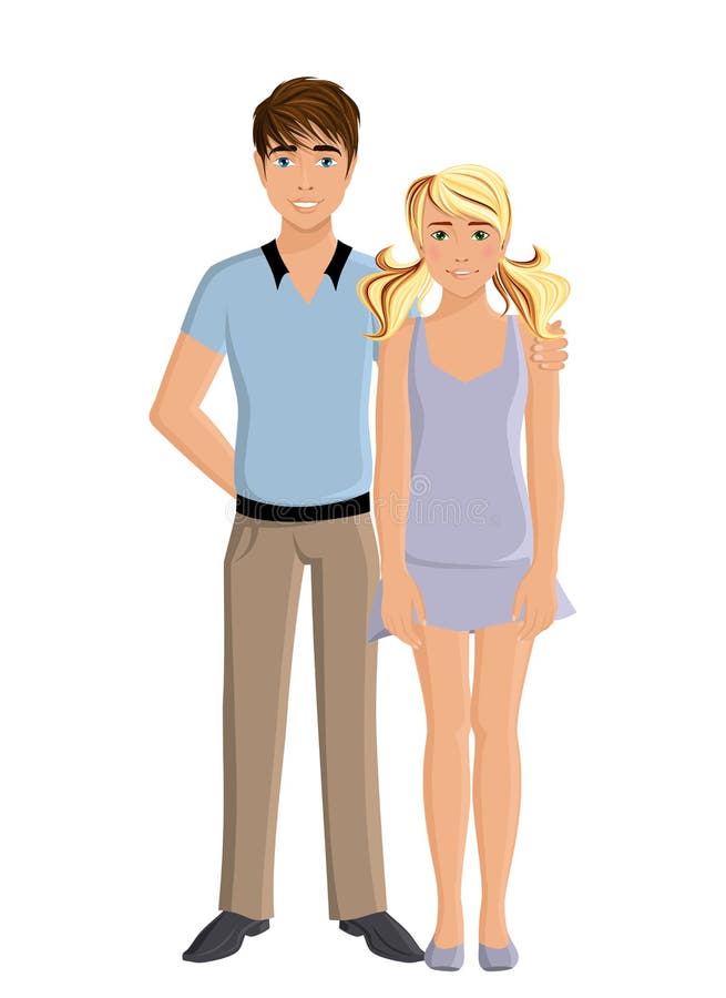 Brother and sister stock vector. Illustration of mascot - 42239442
