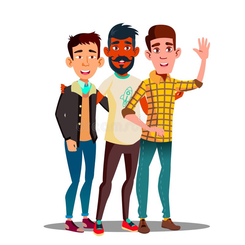 Brotherhood, Multiethnic Male Friends Vector Cartoon Characters Stock Vector - Illustration of european, dark: 144614569 Brotherhood, Multiethnic Male Friends Vector Cartoon Characters Stock Vector - Illustration of european, dark: 144614569
