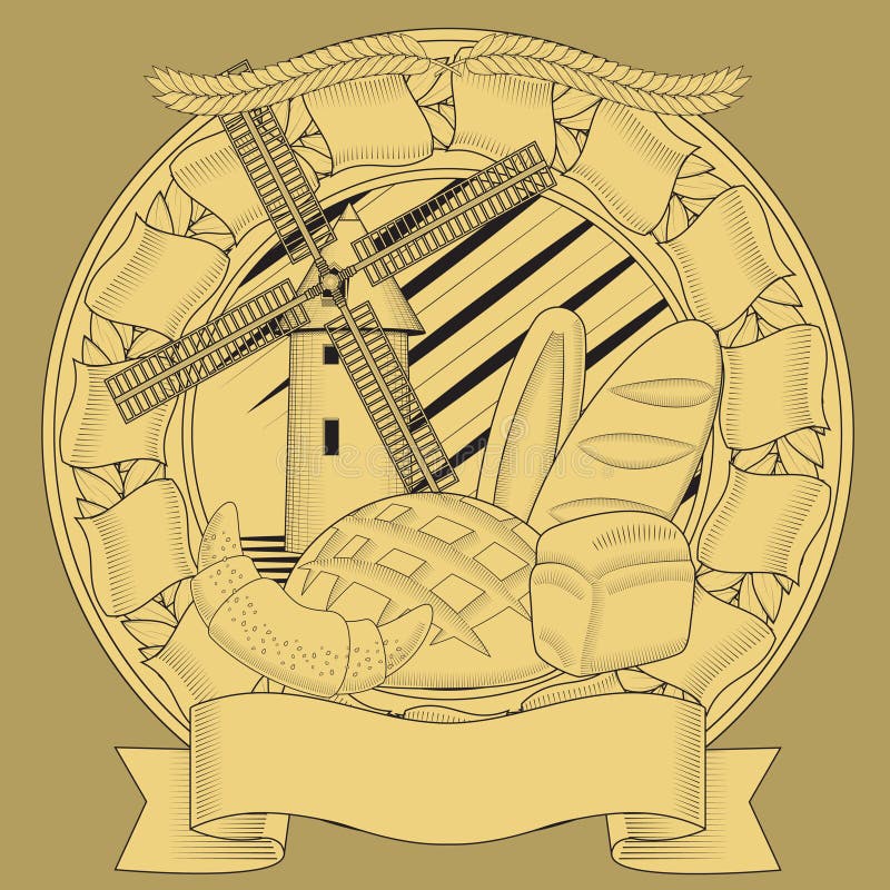Brotmühlkornwappen bild vektor abbildung Brotmühlkornwappen bild vektor abbildung