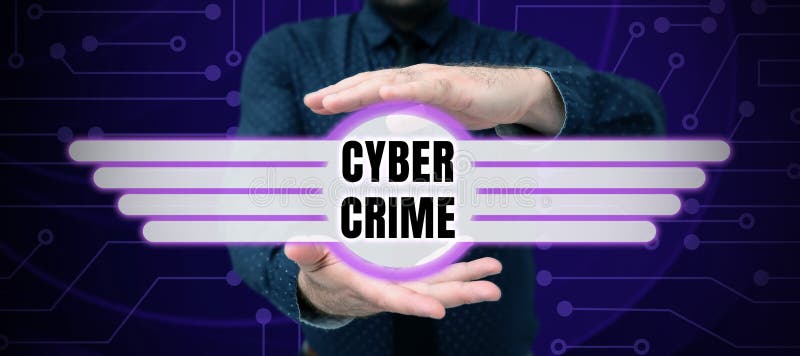 IT-brottslighet i handskriftstext. företagskoncept typ av brottslig verksamhet som bedrivs via Internet. Handskrivande skylt om cyberbrott, skriven på en typ av brottslig verksamhet som utförs på Internet