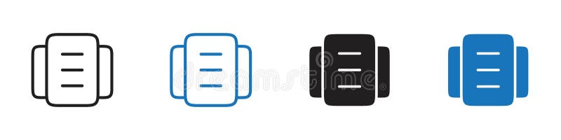 Broucher icon Vector set outline stock illustration