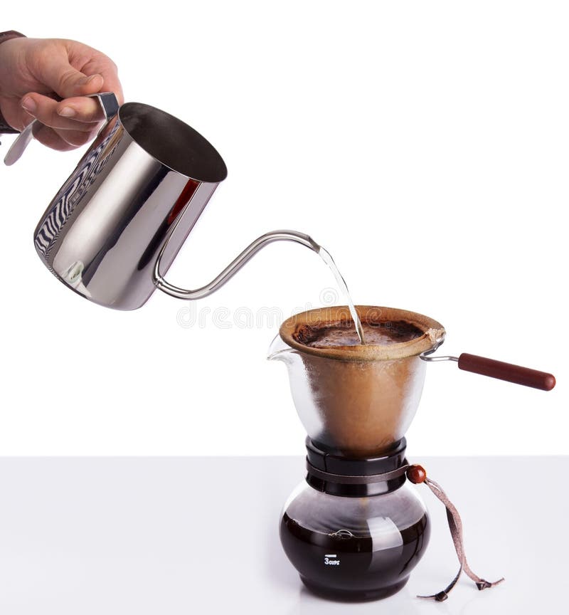 Brouw koffie in chemex royalty-vrije stock foto's Brouw koffie in chemex royalty-vrije stock foto's