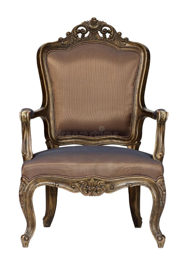 Brown antique chair retro style louis