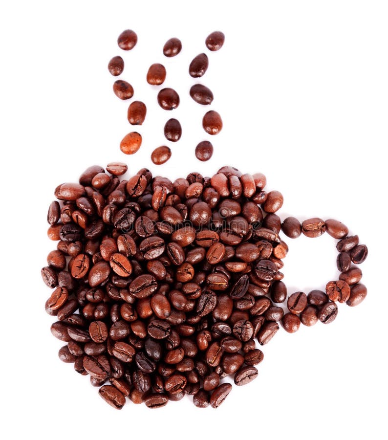 Brown Arabica Coffee Bean Isolated Stock Photo Image of white, food 25376632