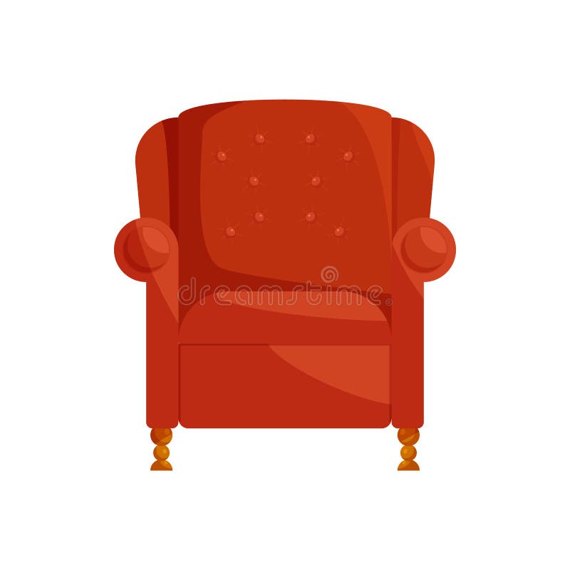Brown armchair icon, cartoon style