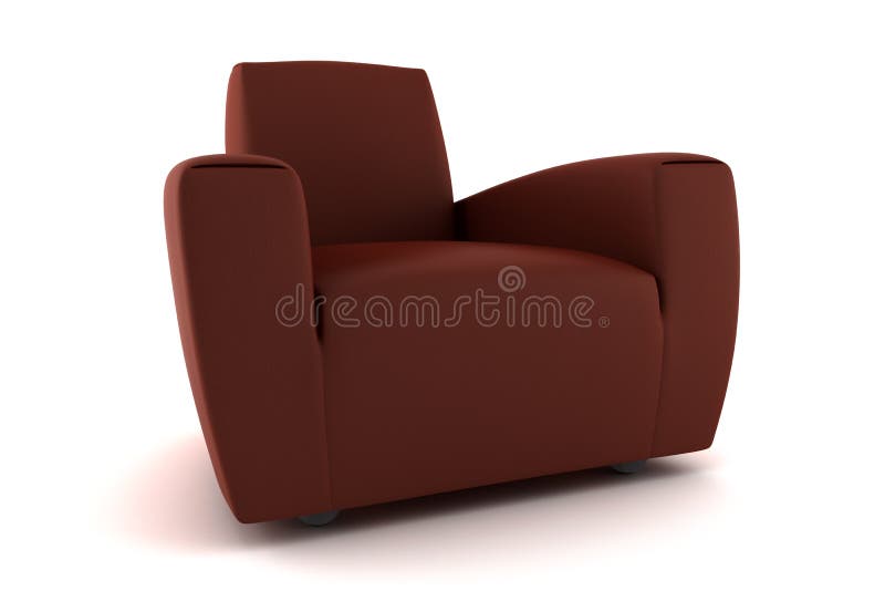 Brown armchair isolated on white background