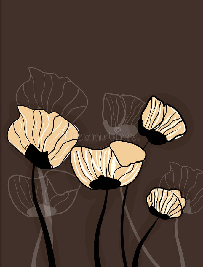 Brown background with flowers