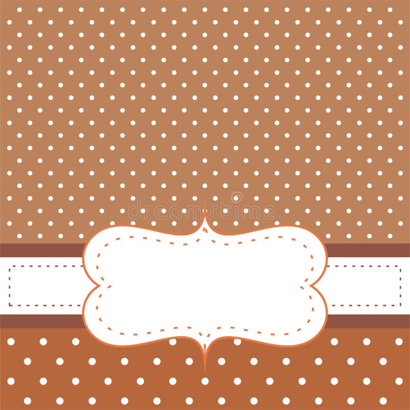 Brown background, polka dots - card or invitation