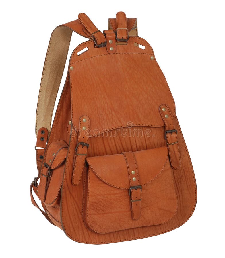 Brown backpack stock image. Image of cutout, casual, brown - 44003487