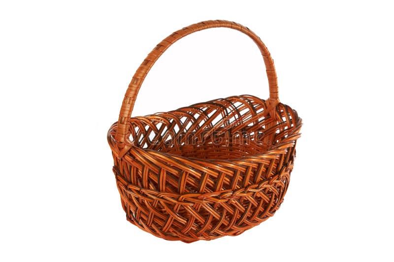 Brown basket stock photo. Image of picnic, handiwork 14215316