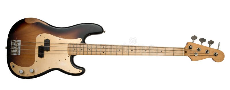 Brown bass guitar