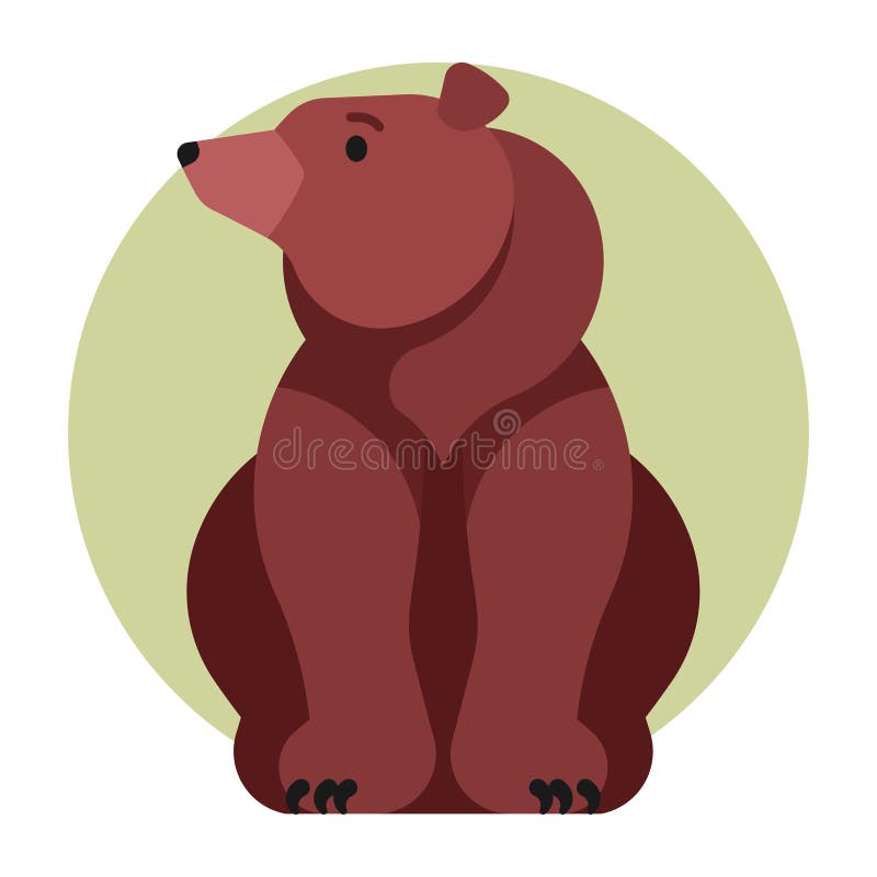 Brown bear sitting on a white background royalty free illustration