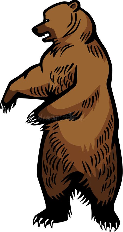 grizzly bear standing clipart