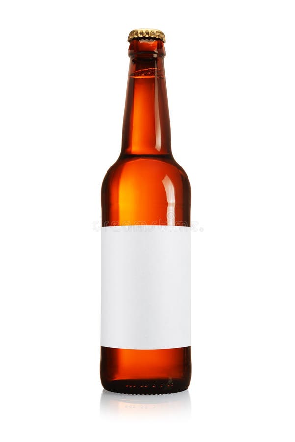 Brown Beer Bottle with Blank Label Isolated on White Stock Image Image of closed, blank 185754073