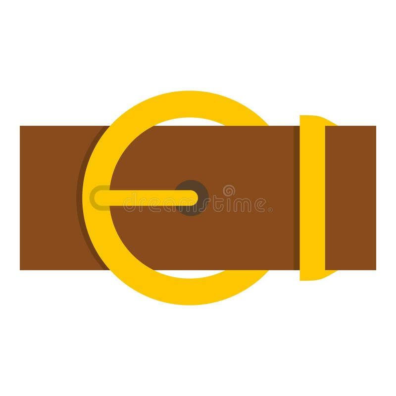 Brown Belt with a Gold Round Buckle Icon Isolated Stock Vector ...