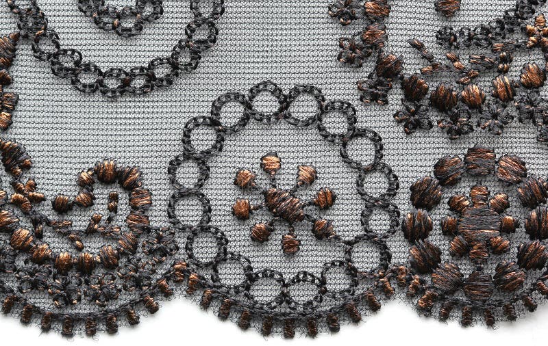 Brown and black flower lace material texture macro shot royalty free stock images Brown and black flower lace material texture macro shot royalty free stock images