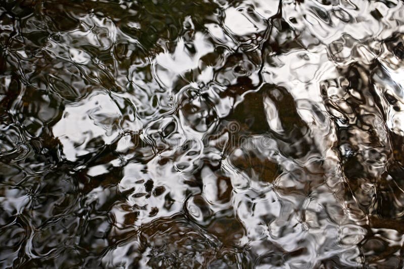 Brown, Black and White Ripples on a River Detail