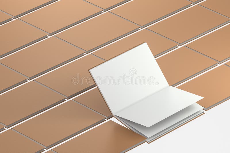 The brown blank opening notebook background, 3d rendering vector illustration