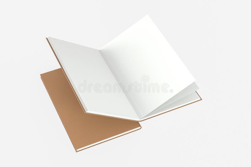 The brown blank opening notebook background, 3d rendering royalty free illustration