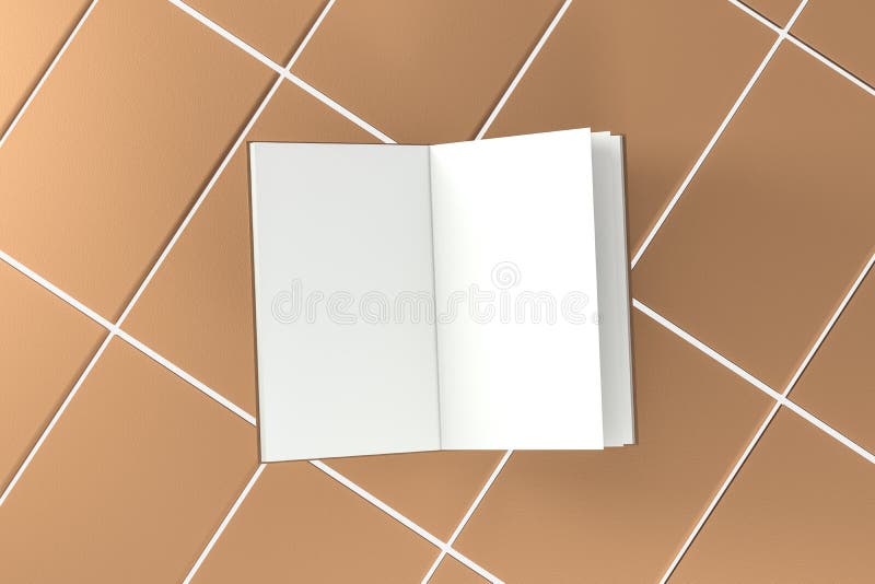 The brown blank opening notebook background, 3d rendering royalty free illustration