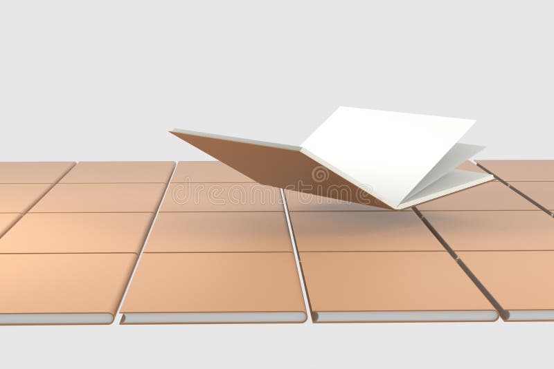 The brown blank opening notebook background, 3d rendering royalty free illustration
