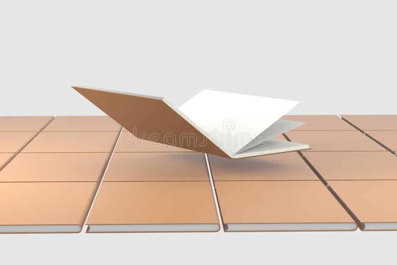 The brown blank opening notebook background, 3d rendering royalty free illustration
